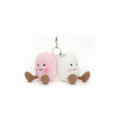 Jellycat Pair of Marshmallows Bag Charm USA | 74165ZECO